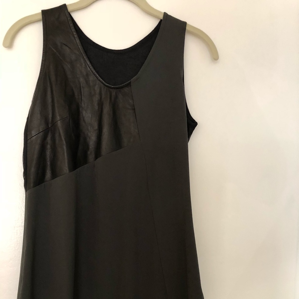 Demoo leather and polyester top